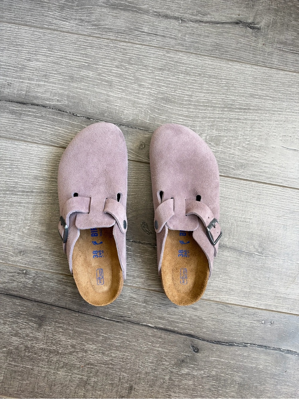 Birkenstock Boston Lilac Suede Slip-On Clogs 38